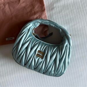 Miu Miu Sky Blue Quilted Shoulder Bag